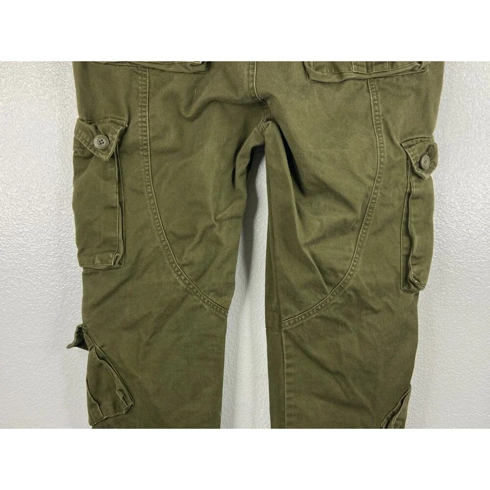 Matchstick Men 38 Military Cargo Pants Green Relaxed Outdoors Work Hiking